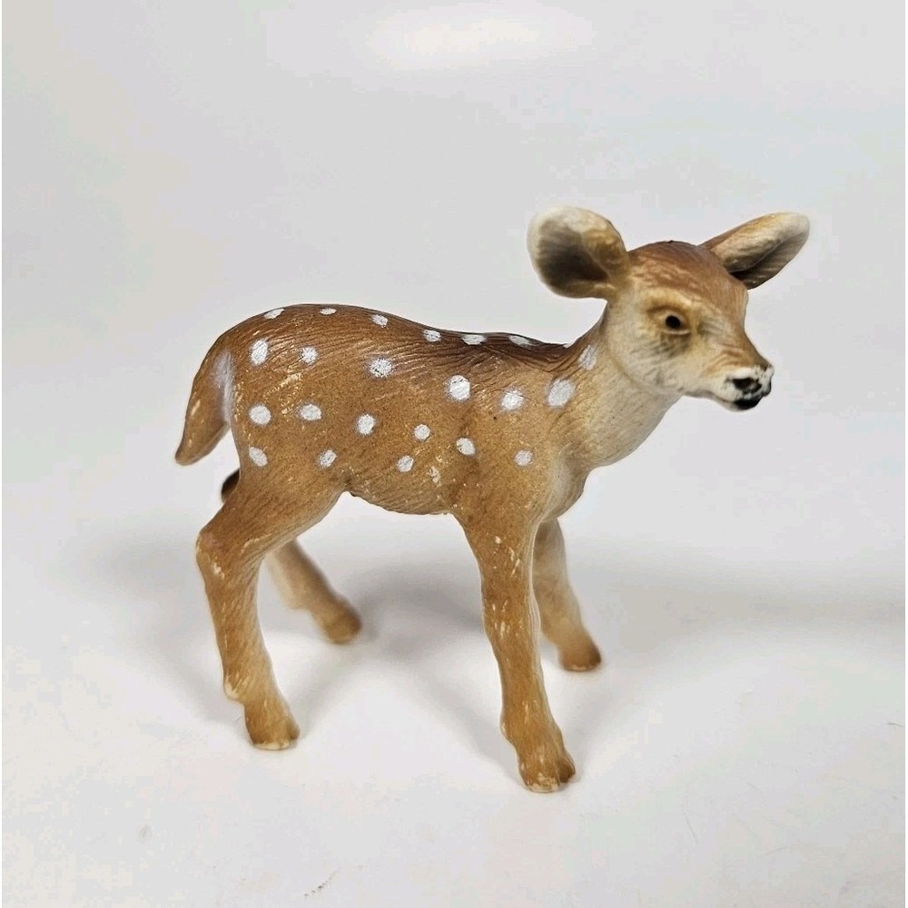 Schleich White Tailed Fawn Figure Brown Spotted Baby Deer Wildlife Figurine 2"